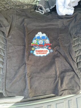Thomas & Friends Black Tee with Colorful Train Graphic